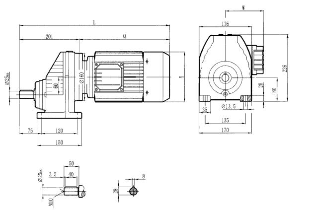 RCX67..型硬齒輪減速機安裝尺寸圖
