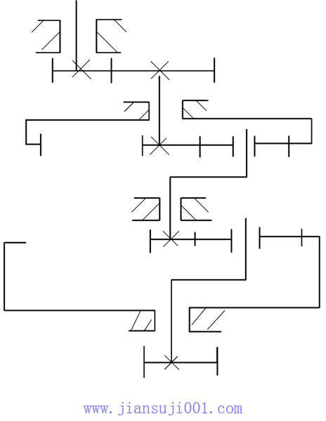 XX型回轉(zhuǎn)行星齒輪減速機(jī)傳動(dòng)形式簡(jiǎn)圖