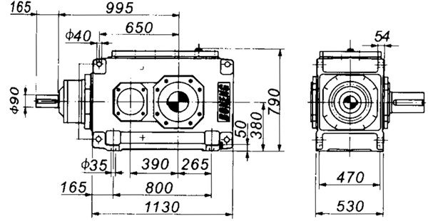 B2SH系列外型及安裝尺寸圖