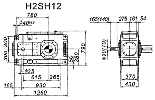 H2SH系列外型及安裝尺寸圖