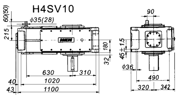 H4SV系列外型及安裝尺寸圖