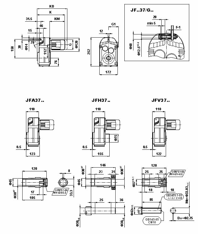 JF系列減速電機(jī)(GB10095-88)