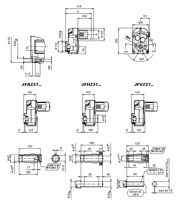 JF系列減速電機(jī)(GB10095-88)