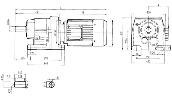RC107..型硬齒輪減速機安裝尺寸圖
