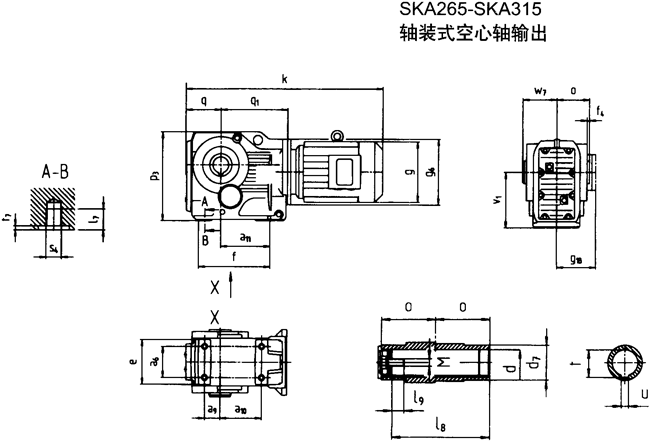 SK系列斜齒輪—蝸旋傘齒輪減速電機