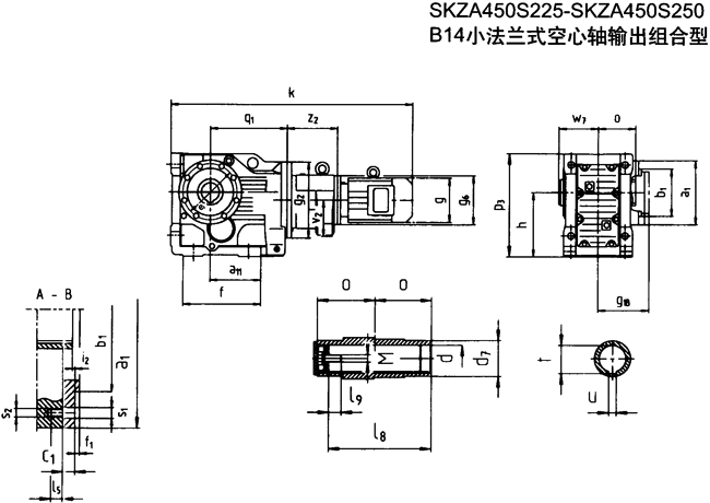 SK系列斜齒輪—蝸旋傘齒輪減速電機(jī)