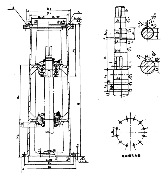 SJ型雙支點機架主要參數(shù)及尺寸