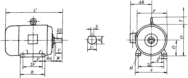 NEMA標(biāo)準(zhǔn)三相異步電動機(jī)外形尺寸(143~499T機(jī)座)